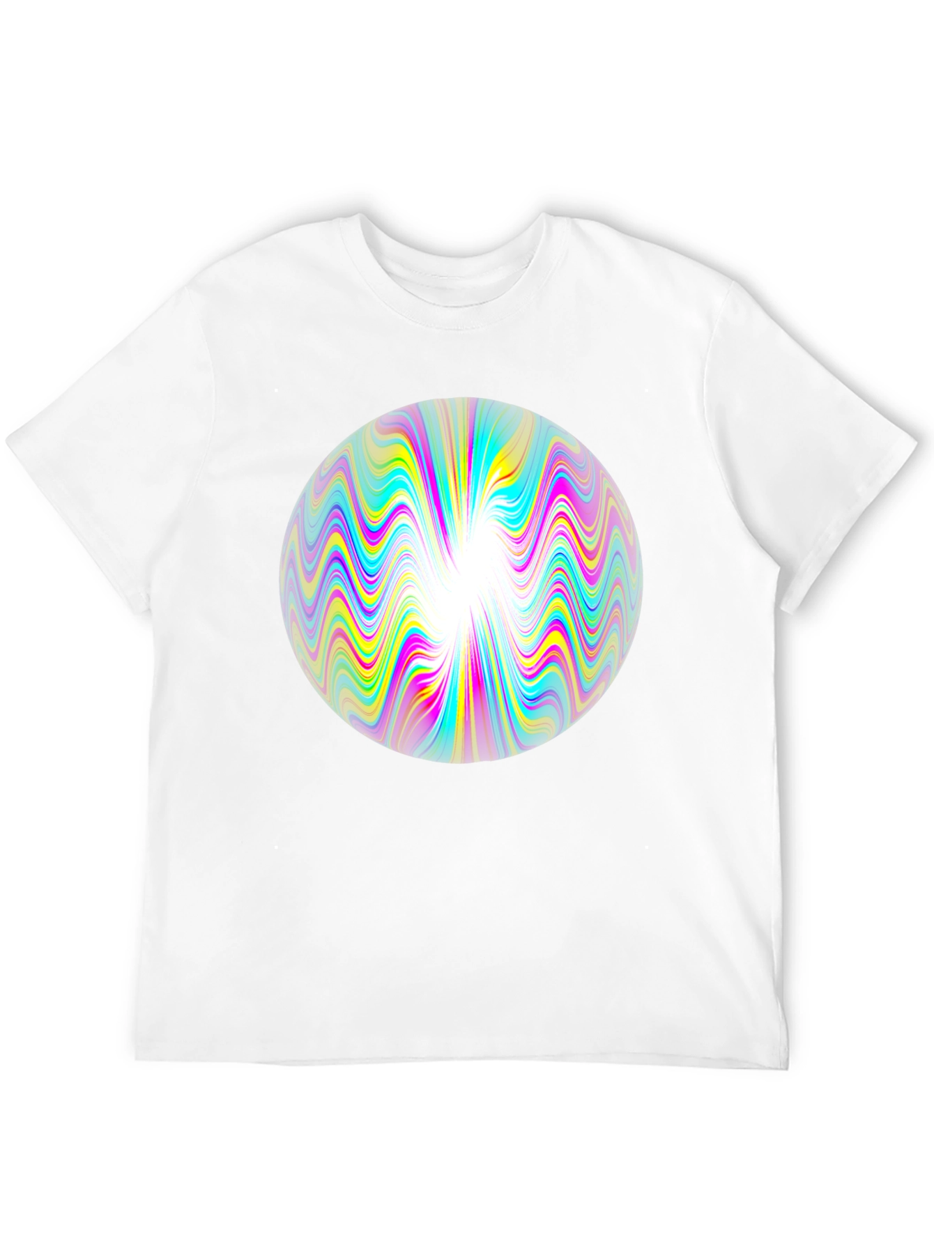 Psychedelic Orb Graphic Tee - Black Cotton T-Shirt