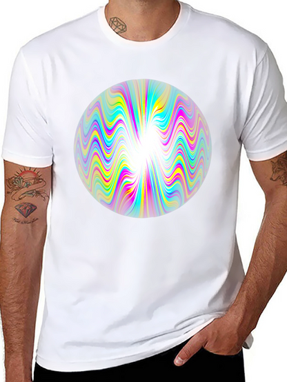 Psychedelic Orb Graphic Tee - Black Cotton T-Shirt