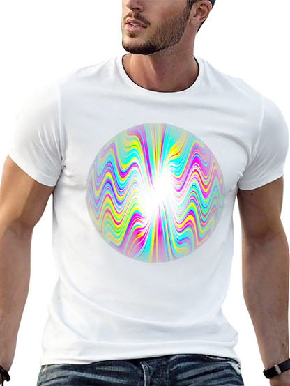 Psychedelic Orb Graphic Tee - Black Cotton T-Shirt