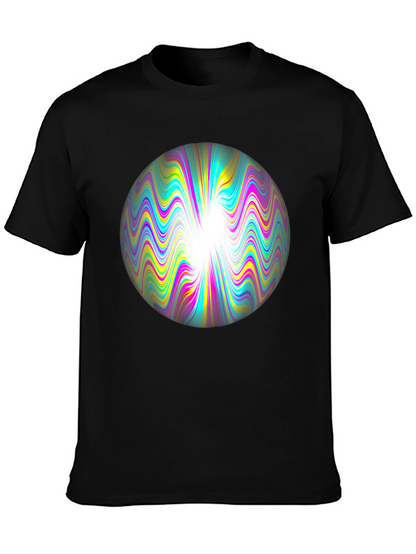 Psychedelic Orb Graphic Tee - Black Cotton T-Shirt
