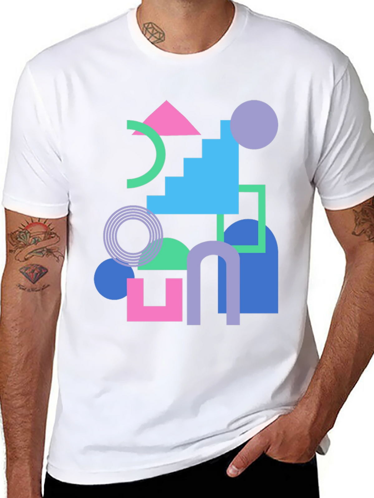 Geometric T-Shirt - Retro Style
