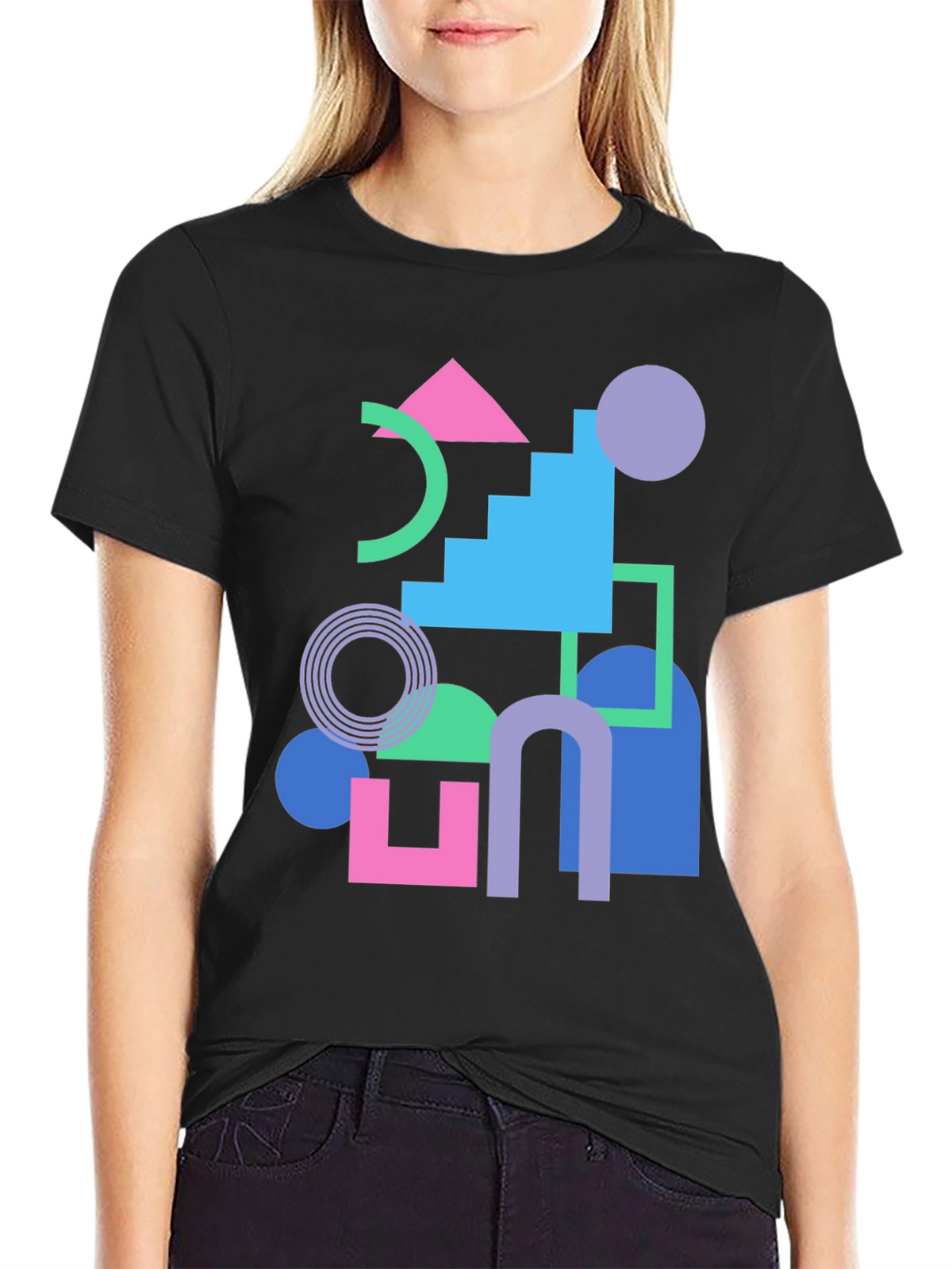 Geometric T-Shirt - Retro Style