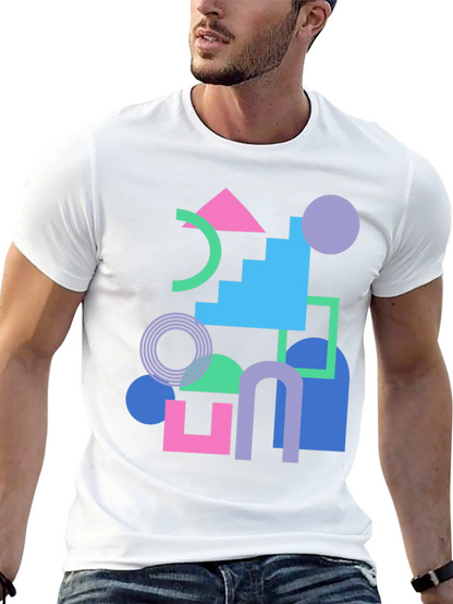 Geometric T-Shirt - Retro Style