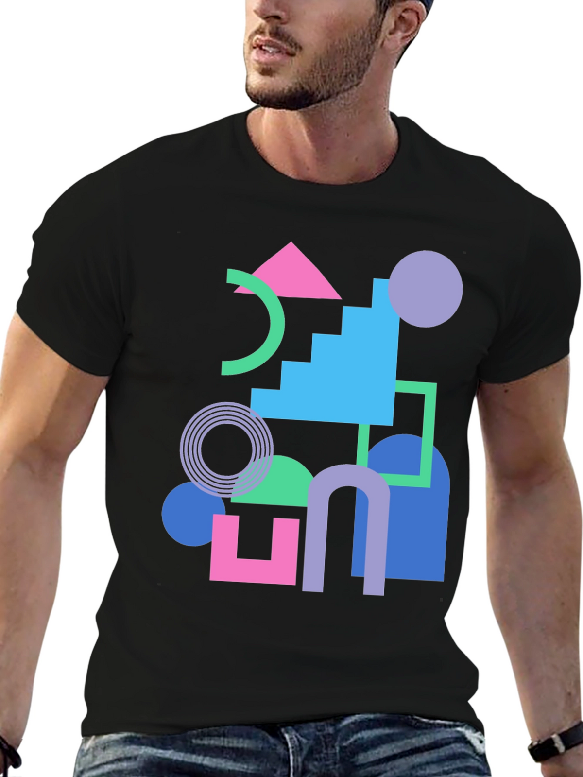 Geometric T-Shirt - Retro Style
