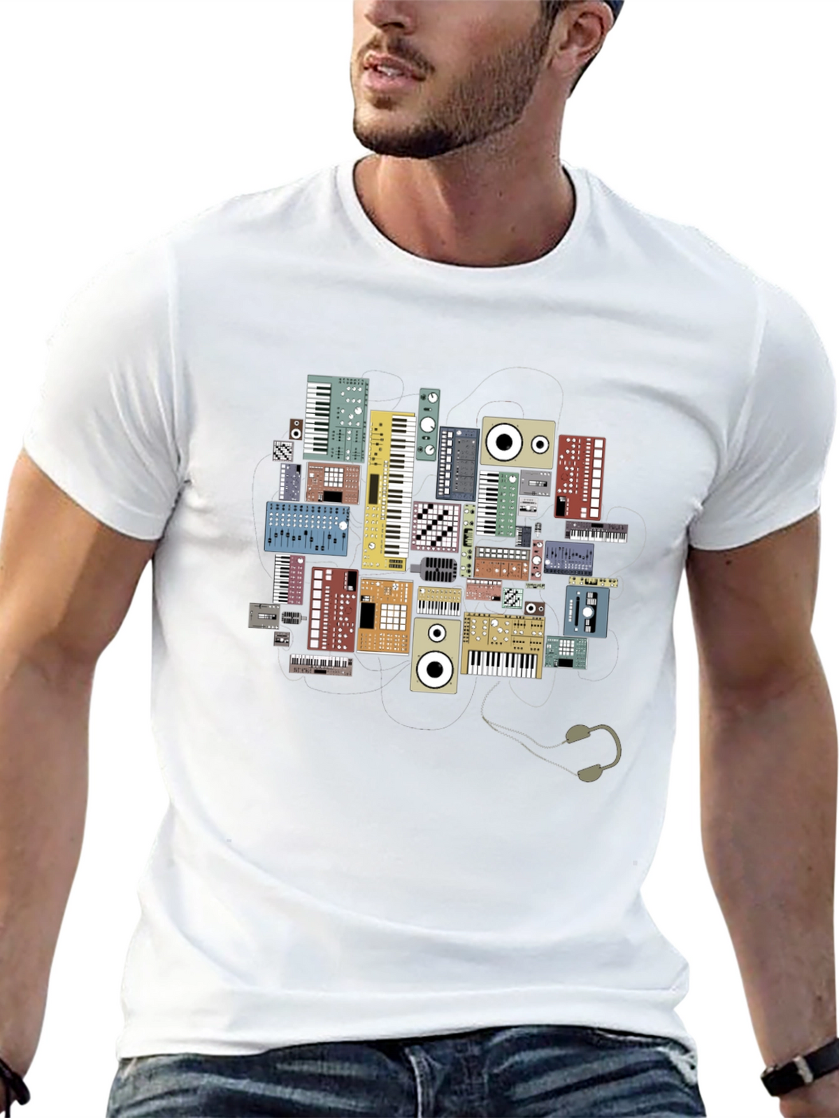 Synth Keyboard T-Shirt - Musical Instrument Graphic Tee