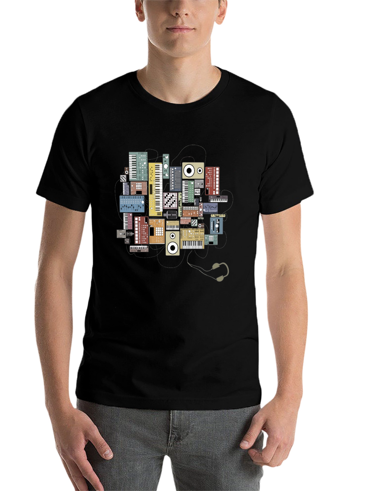 Synth Keyboard T-Shirt - Musical Instrument Graphic Tee