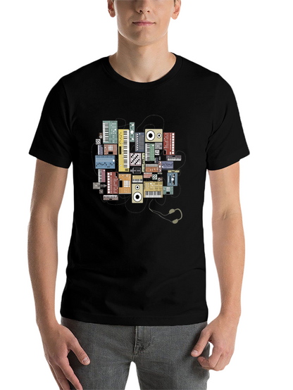 Synth Keyboard T-Shirt - Musical Instrument Graphic Tee