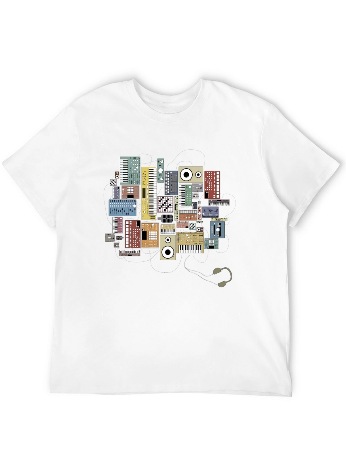 Synth Keyboard T-Shirt - Musical Instrument Graphic Tee