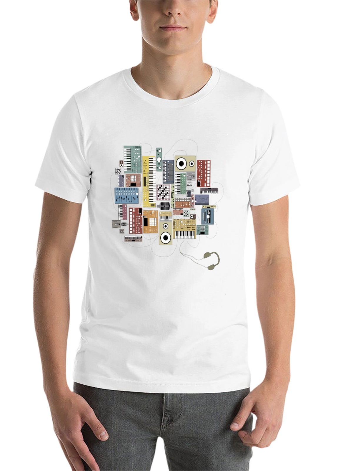 Synth Keyboard T-Shirt - Musical Instrument Graphic Tee