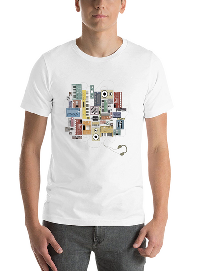 Synth Keyboard T-Shirt - Musical Instrument Graphic Tee