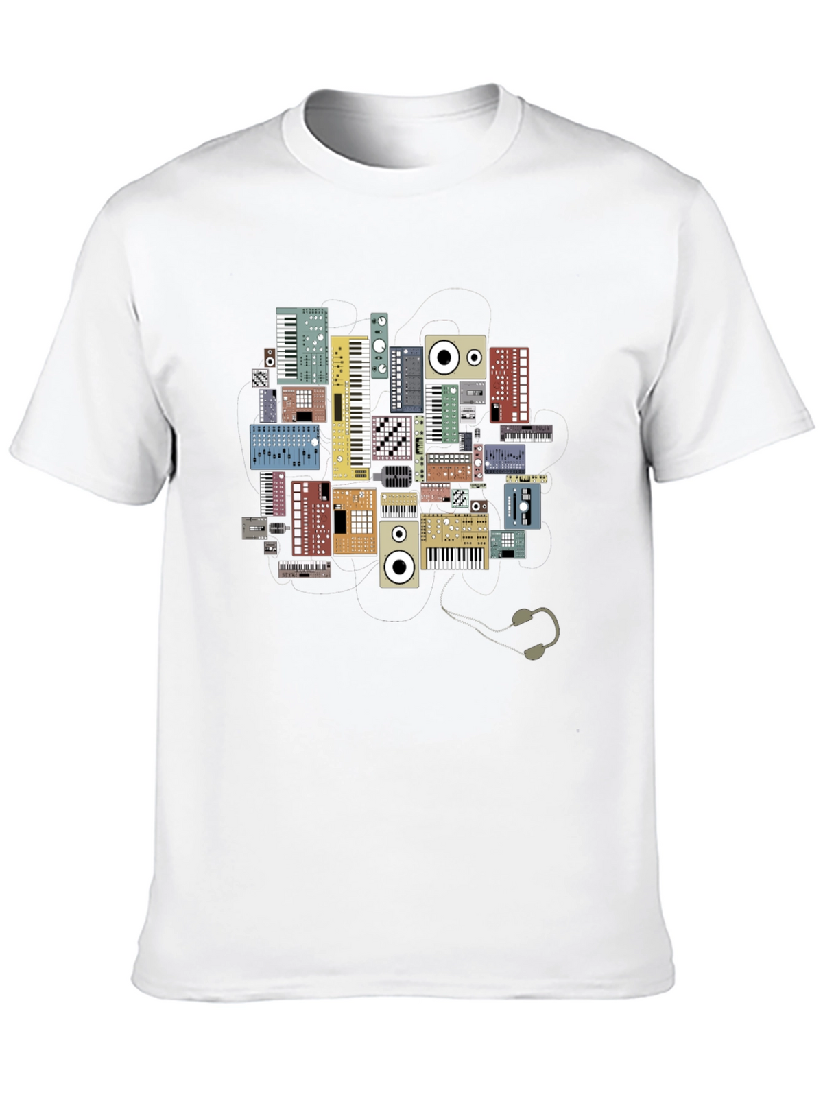 Synth Keyboard T-Shirt - Musical Instrument Graphic Tee