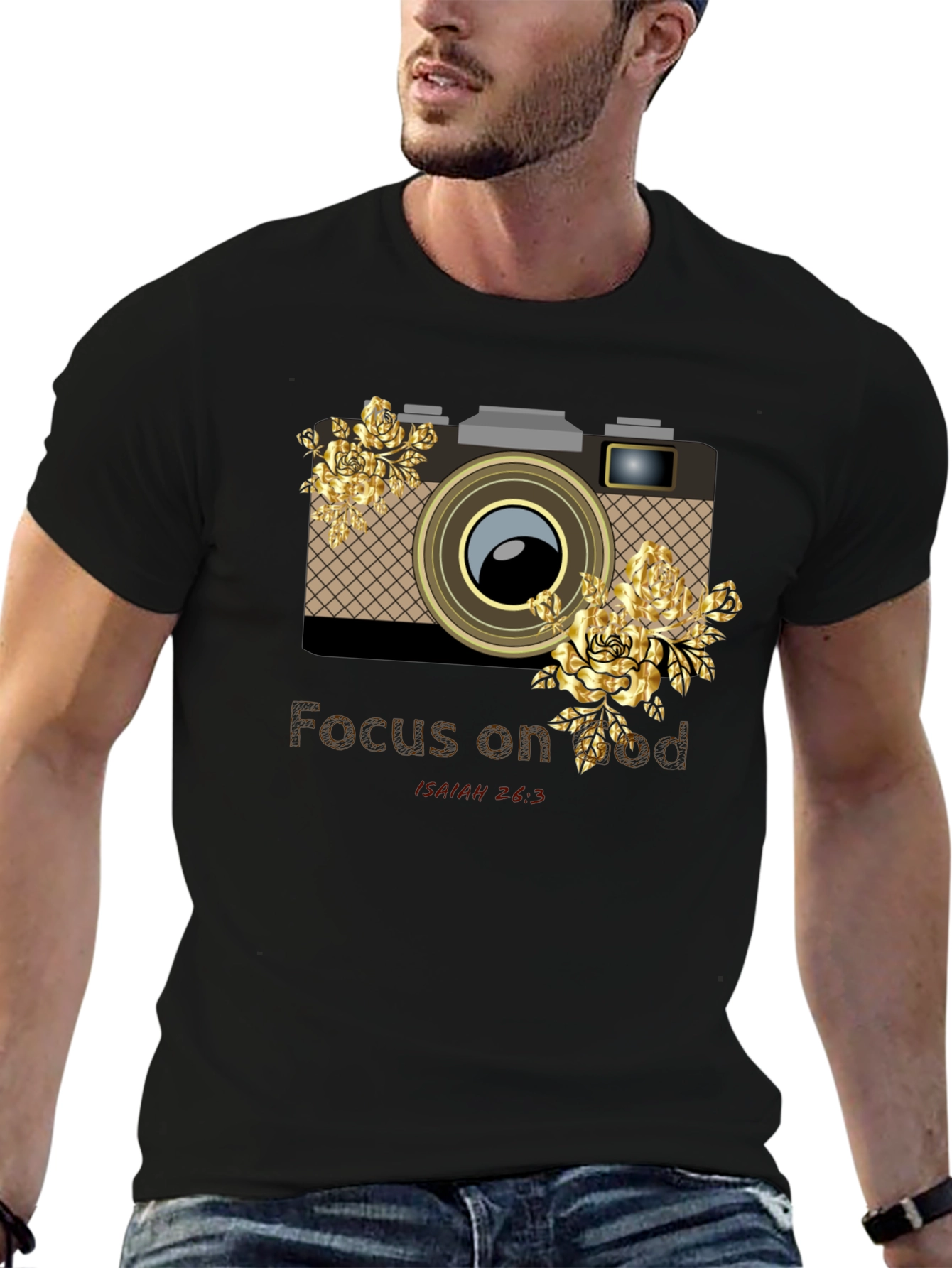 Focus on God Camera Floral Graphic Tee
