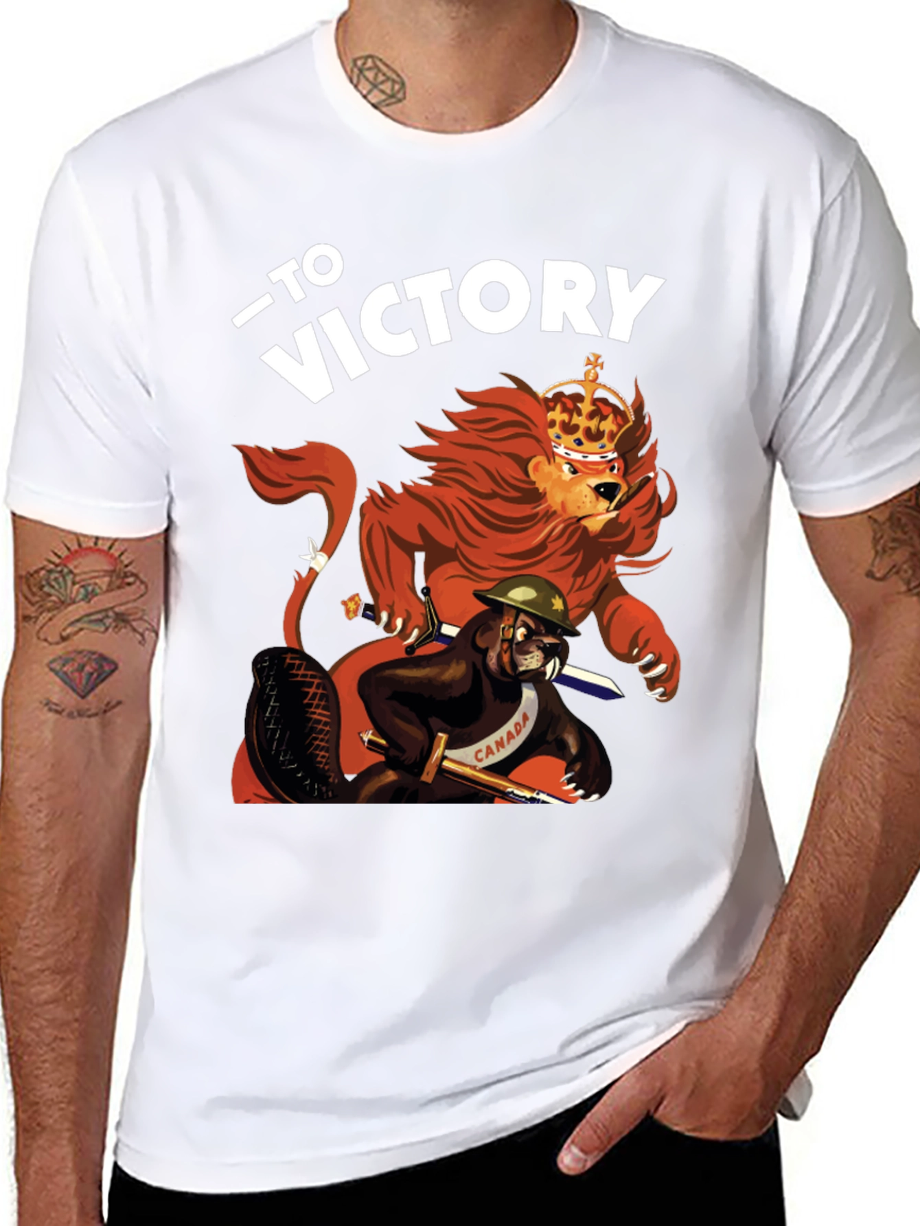 To Victory T-Shirt - Lion and Beaver Design