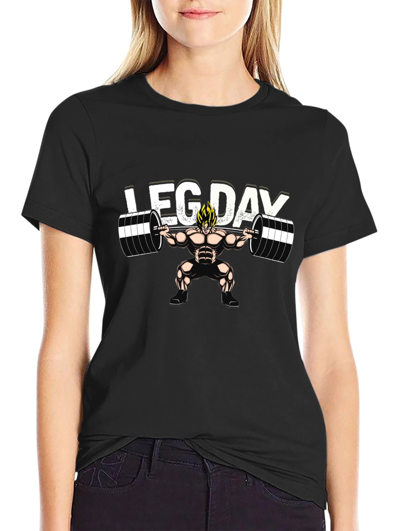 Leg Day Anime T-Shirt - Black