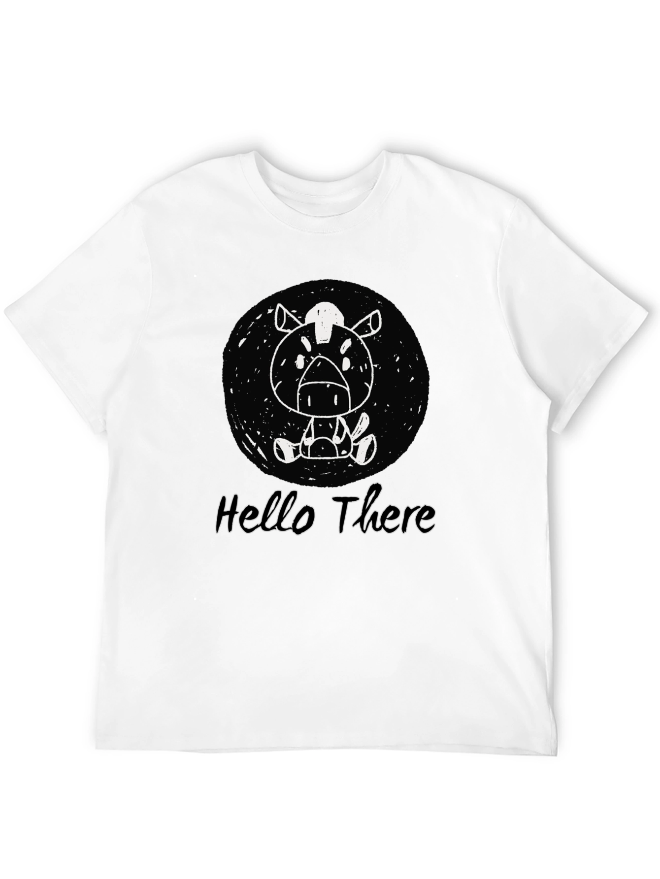 Cartoon Horse Black T-Shirt - Hello There Design