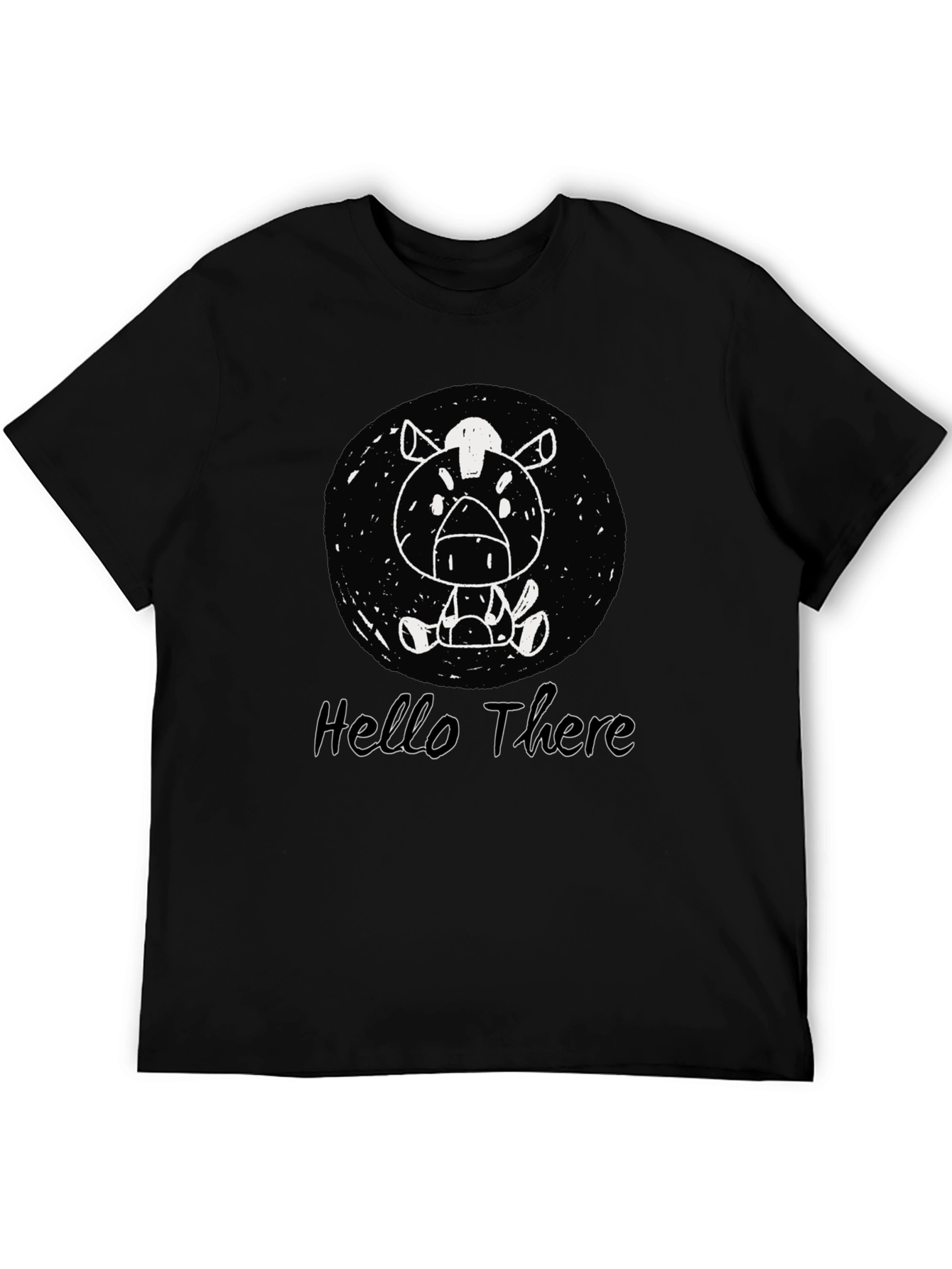 Cartoon Horse Black T-Shirt - Hello There Design