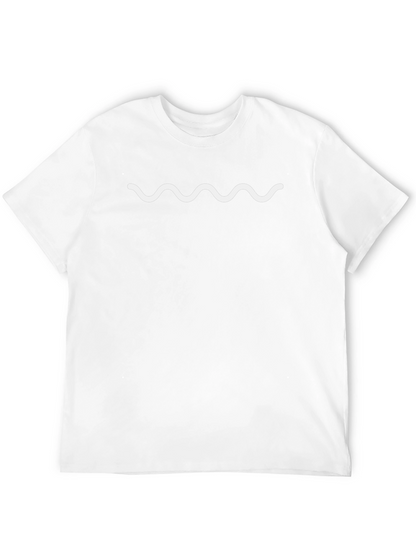 Black Tee with White Wave Graphic