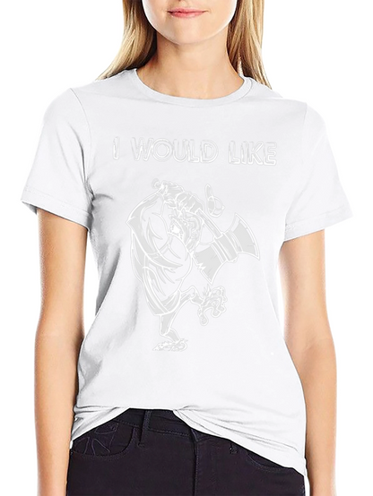 I Would Like T-Shirt - Cartoon Lumberjack Black Tee