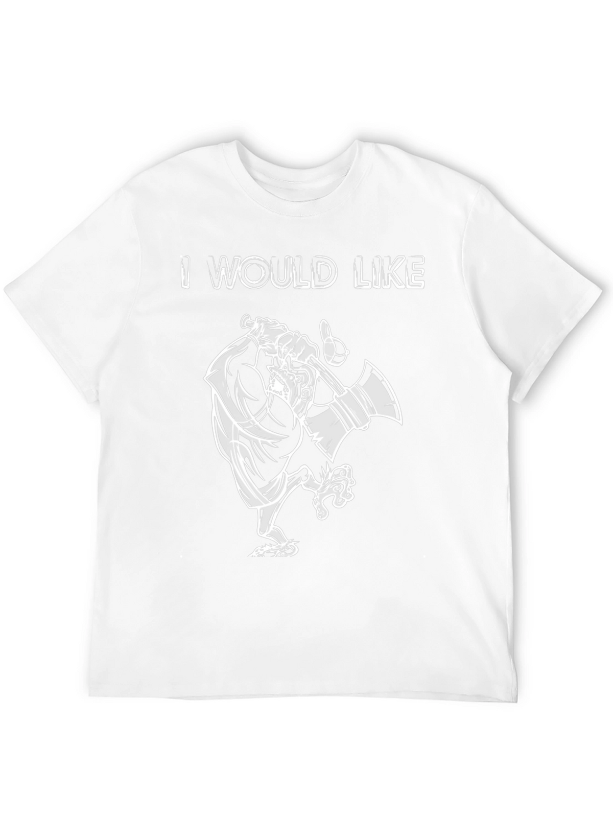 I Would Like T-Shirt - Cartoon Lumberjack Black Tee