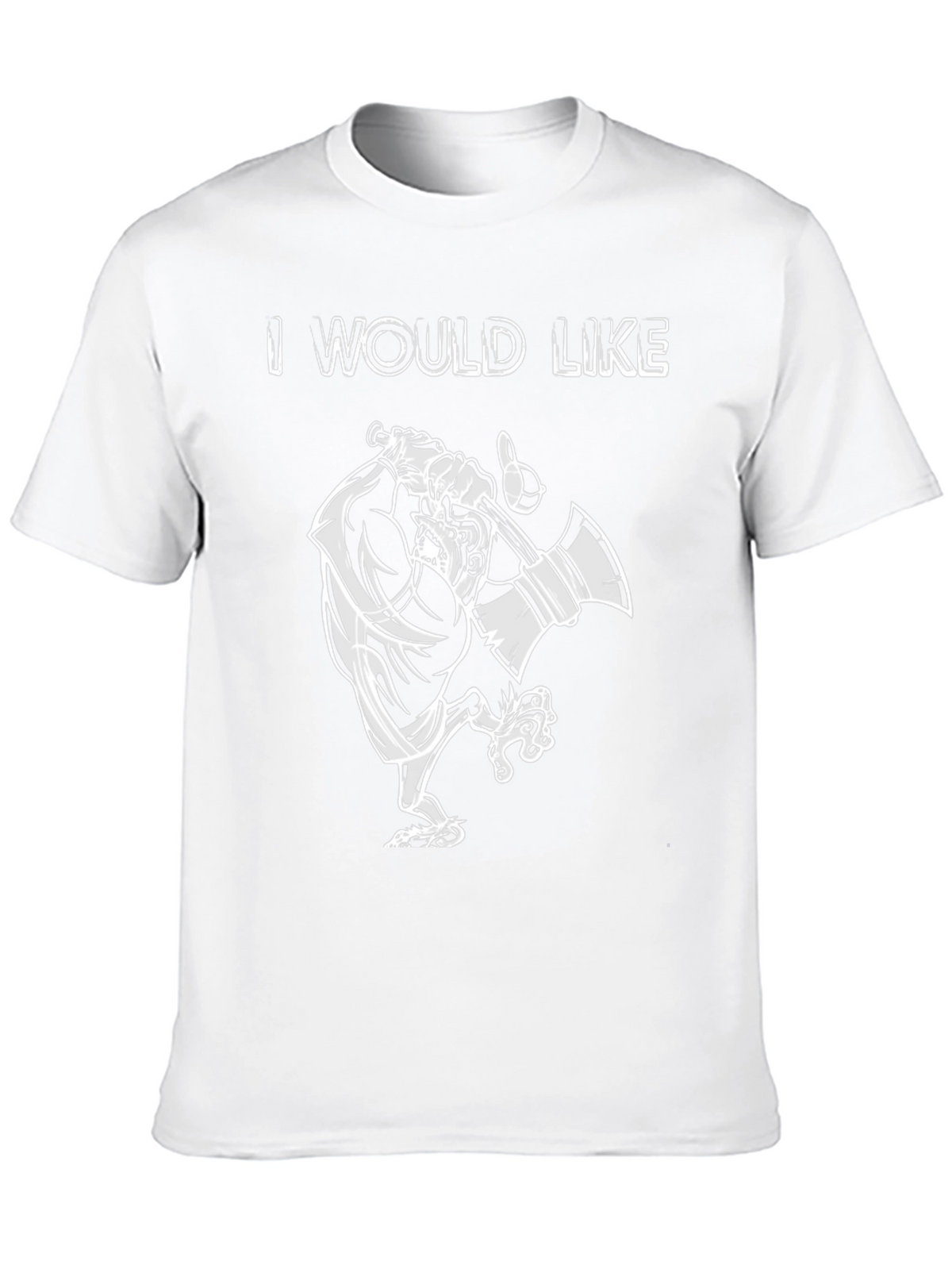 I Would Like T-Shirt - Cartoon Lumberjack Black Tee