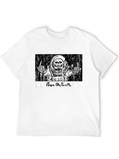 Peace On Earth Skeleton Astronaut Graphic Tee