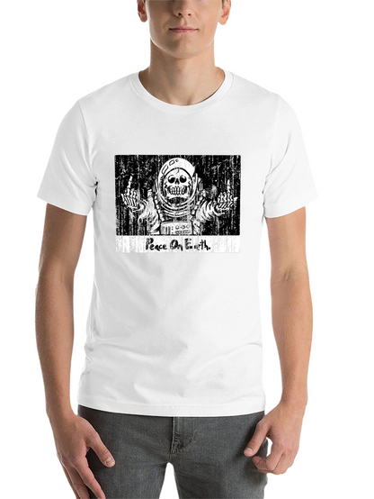 Peace On Earth Skeleton Astronaut Graphic Tee