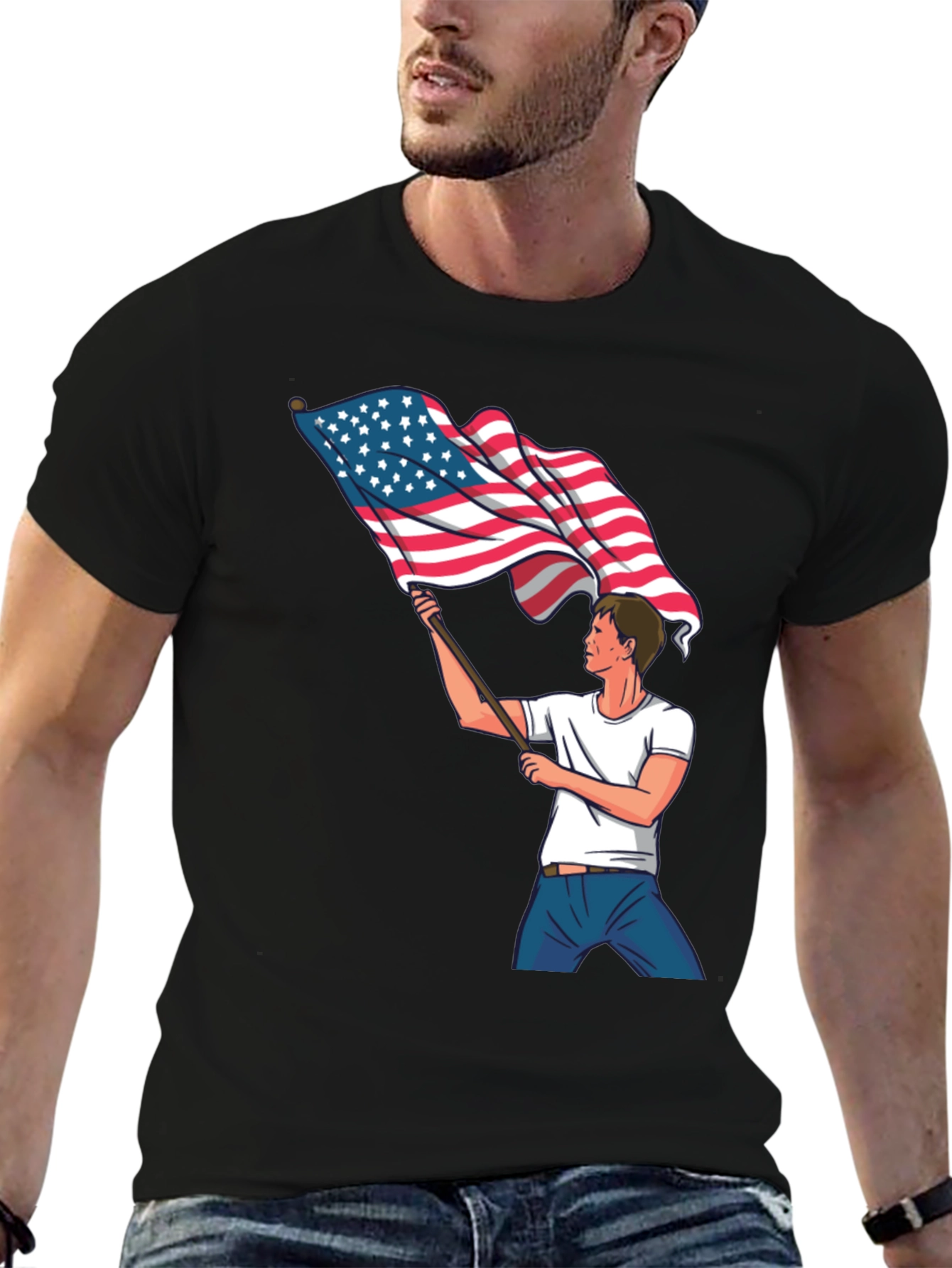 American Flag Waving T-Shirt