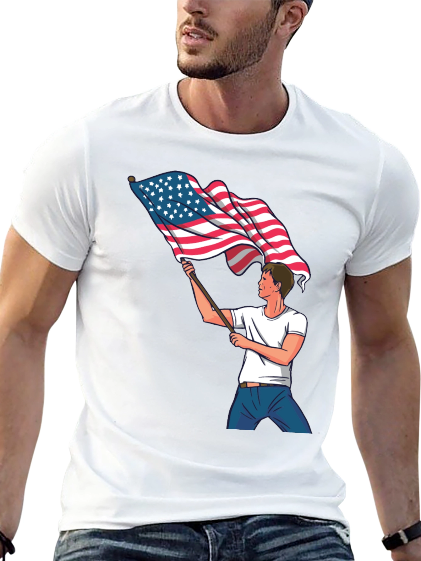 American Flag Waving T-Shirt