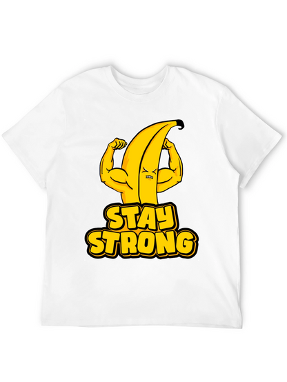 Stay Strong Banana Graphic Tee - Black Cotton T-Shirt