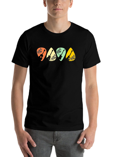 Guitar Pick Floral T-Shirt - Music Lover Tee