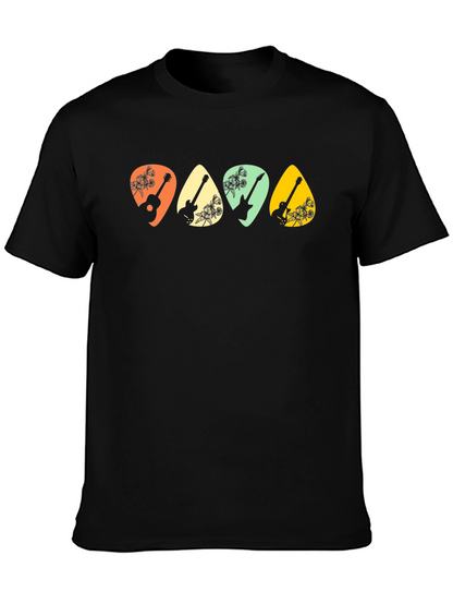 Guitar Pick Floral T-Shirt - Music Lover Tee