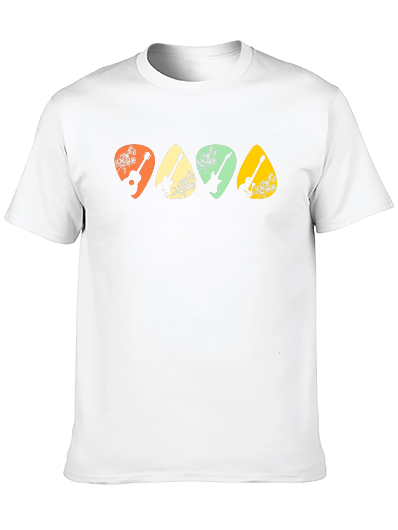 Guitar Pick Floral T-Shirt - Music Lover Tee