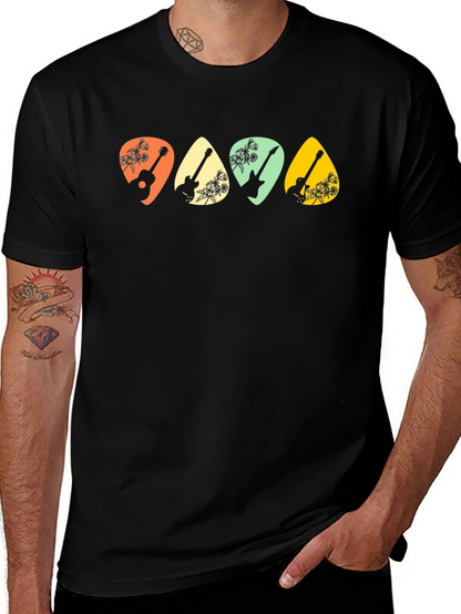 Guitar Pick Floral T-Shirt - Music Lover Tee