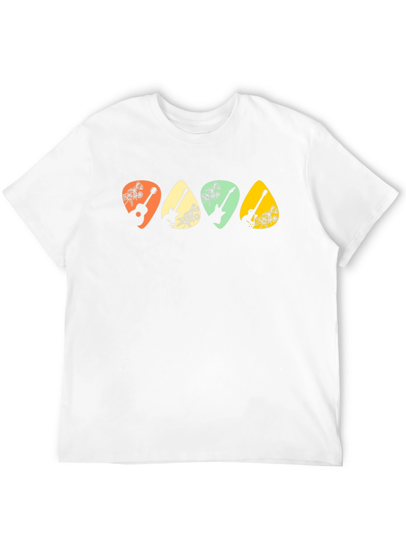 Guitar Pick Floral T-Shirt - Music Lover Tee