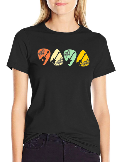 Guitar Pick Floral T-Shirt - Music Lover Tee