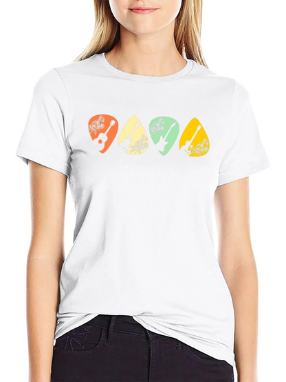Guitar Pick Floral T-Shirt - Music Lover Tee