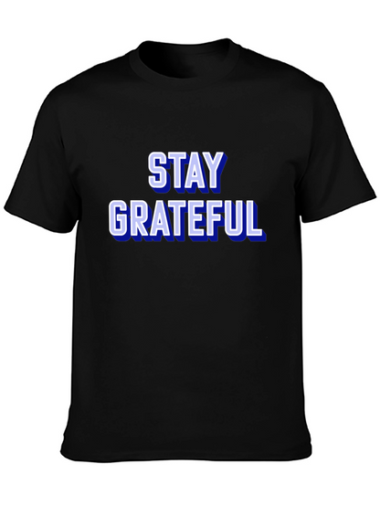 Stay Grateful Graphic Tee - Trendy Black T-Shirt