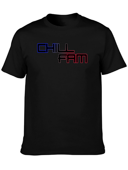 Chill Fam Graphic Print Black T-Shirt