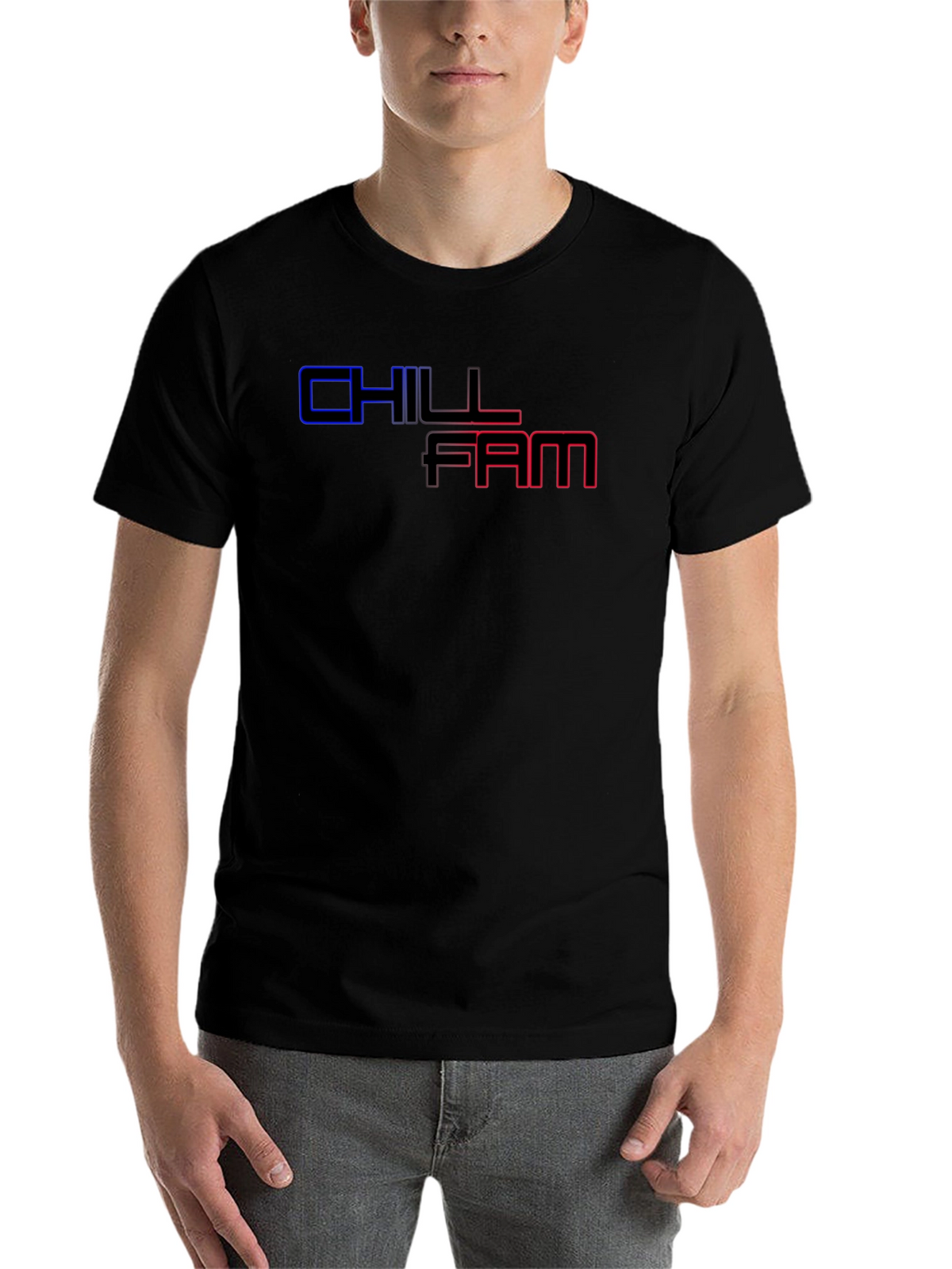 Chill Fam Graphic Print Black T-Shirt