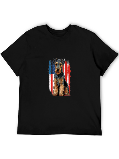 Patriotic Welsh Terrier T-Shirt - USA Flag Dog Tee