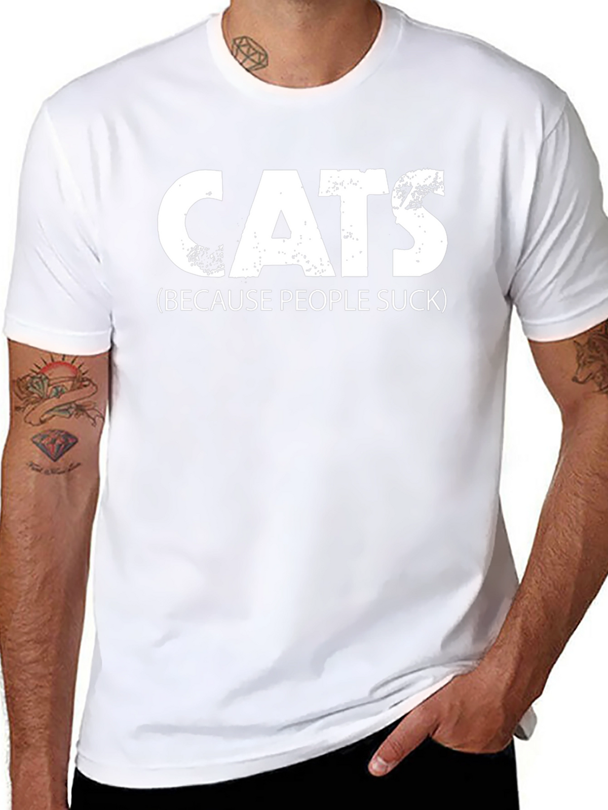 Cats Because People Suck Tee - Funny Novelty T-Shirt