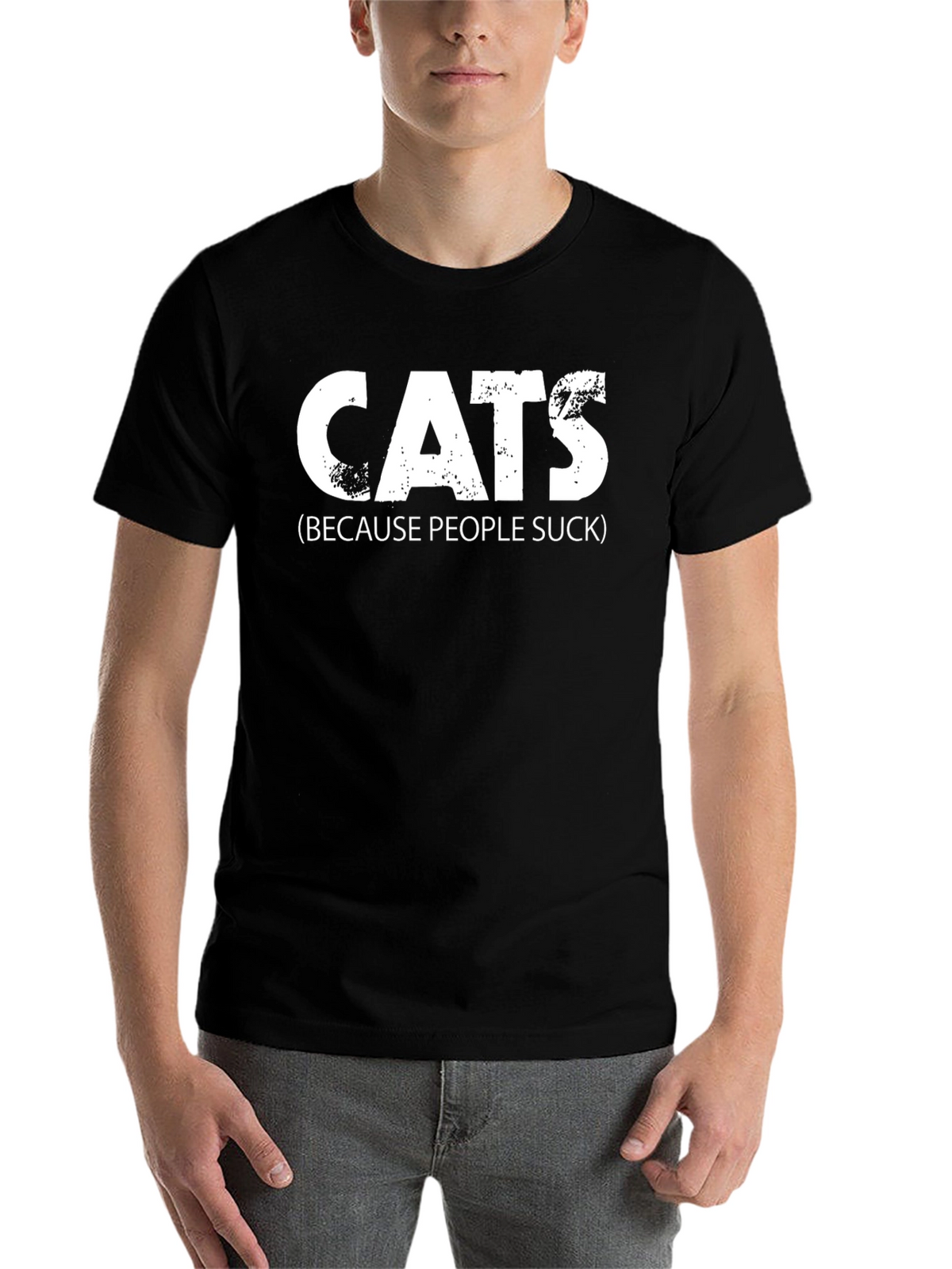 Cats Because People Suck Tee - Funny Novelty T-Shirt