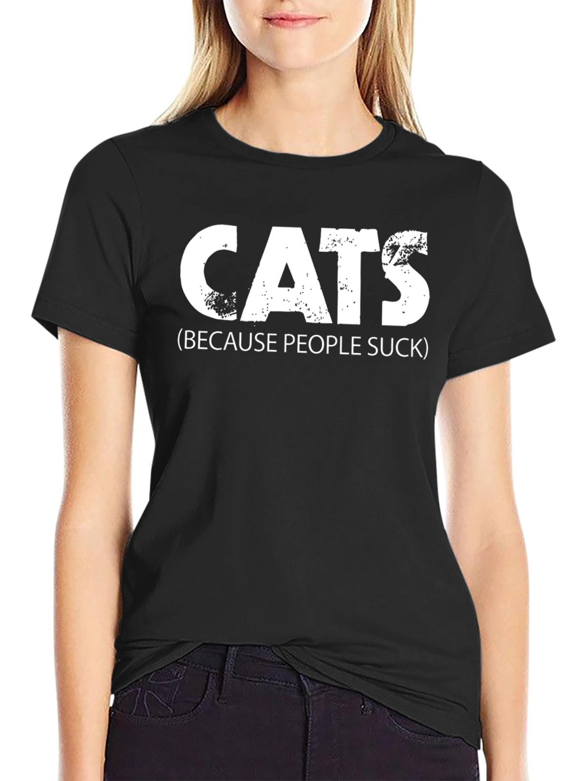 Cats Because People Suck Tee - Funny Novelty T-Shirt