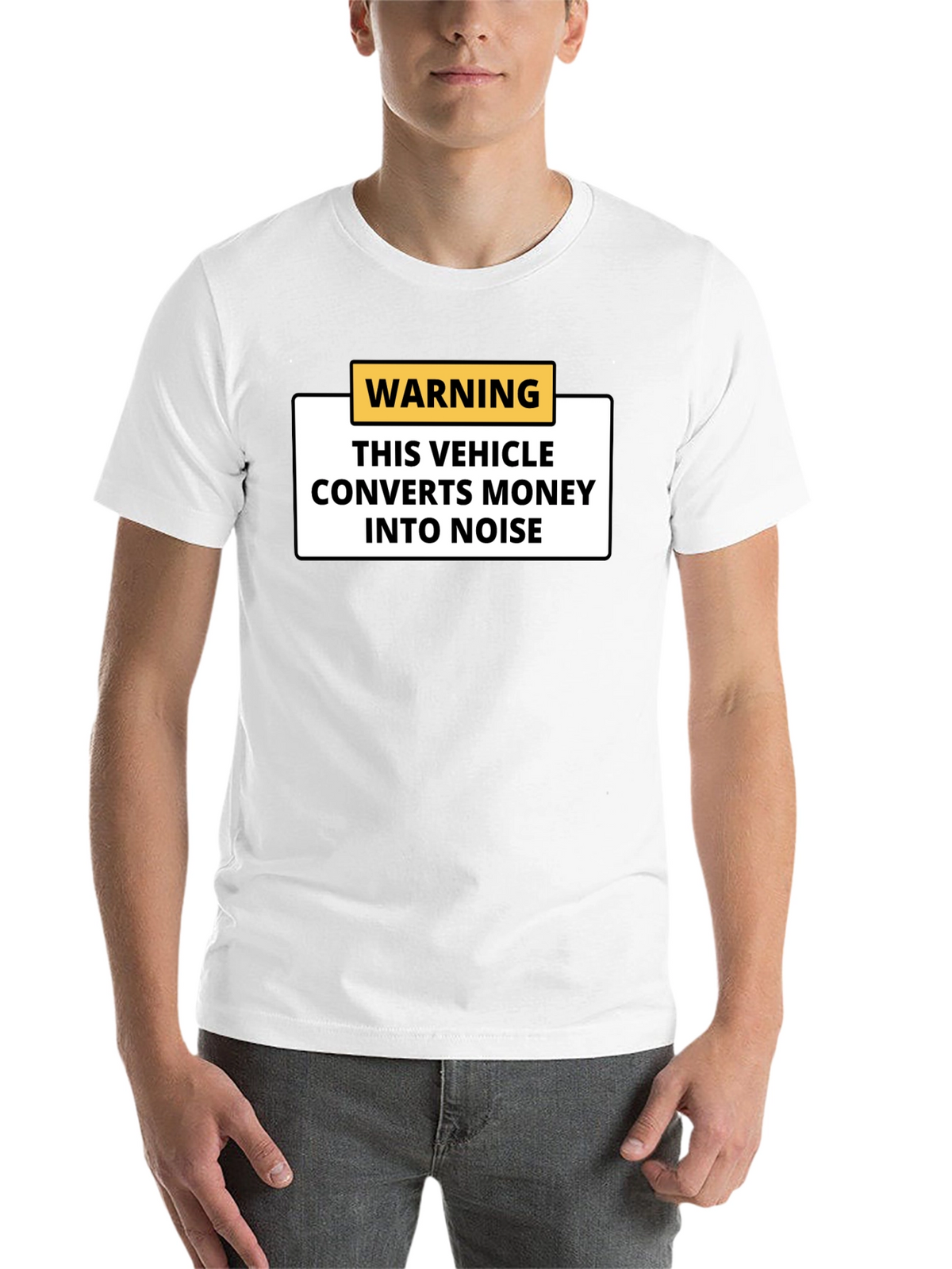 Warning Vehicle Converts Money to Noise Black T-Shirt