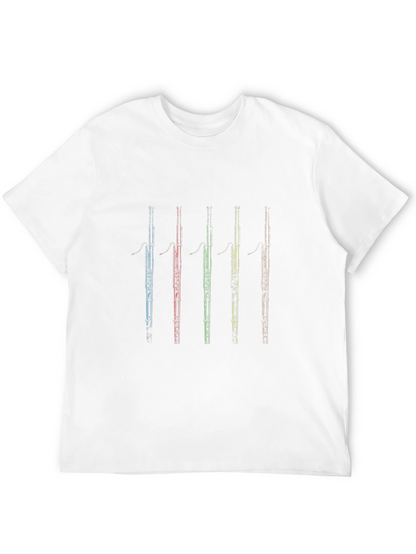 Bassoon Instrument Graphic Print Mens Black T-shirt