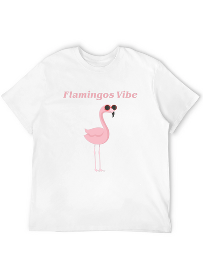 Flamingo Vibes Black Graphic T-Shirt