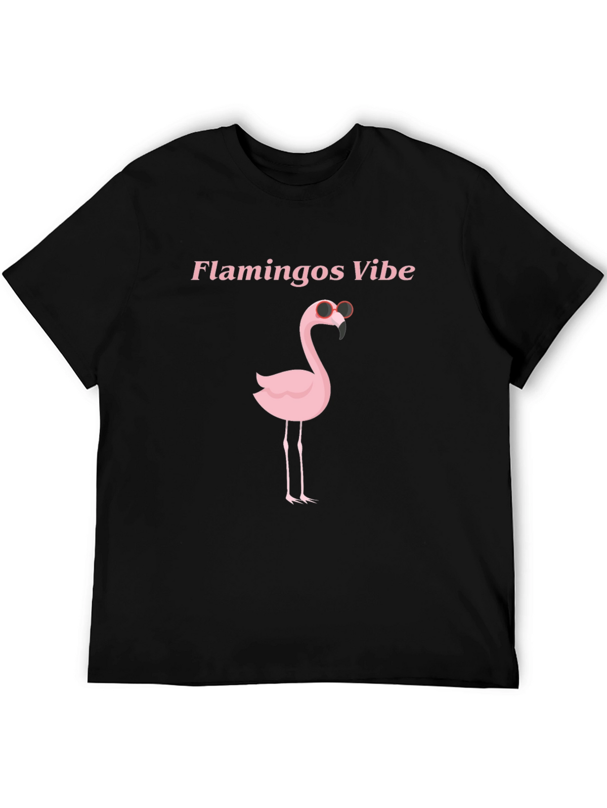 Flamingo Vibes Black Graphic T-Shirt