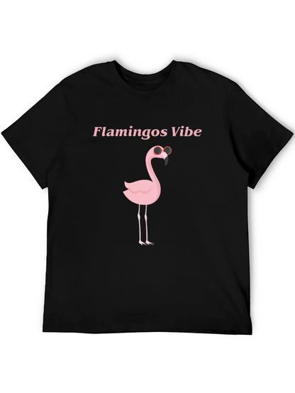 Flamingo Vibes Black Graphic T-Shirt