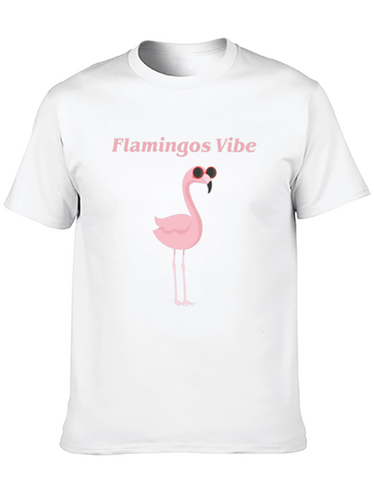 Flamingo Vibes Black Graphic T-Shirt