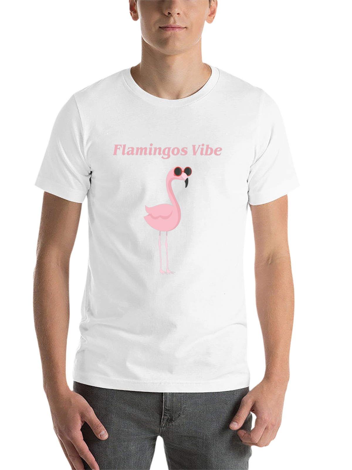Flamingo Vibes Black Graphic T-Shirt
